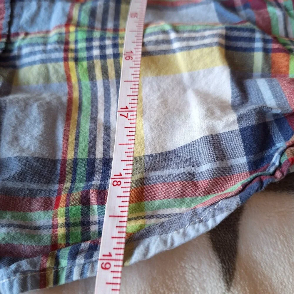 Ralph Lauren Shirt Easter‎ Youth Boys 7 Blue Yellow Red Plaid Button Down